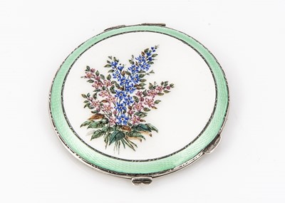 Lot 167 - A silver and enamel compact