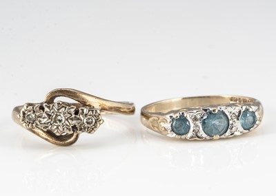 Lot 16 - Two 9ct gold gem set dress rings