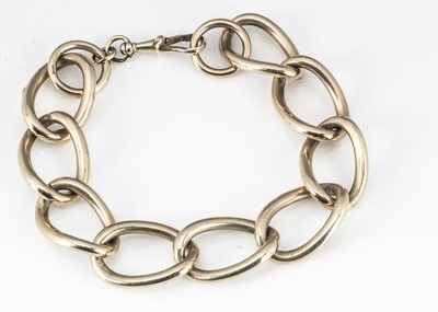Lot 22 - A 9ct gold large oval curb linked chain bracelet