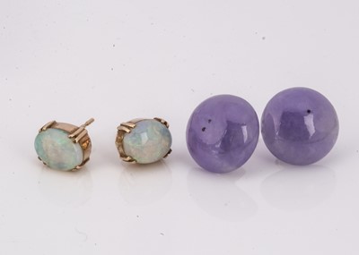 Lot 51 - Two pairs of gem set earrings