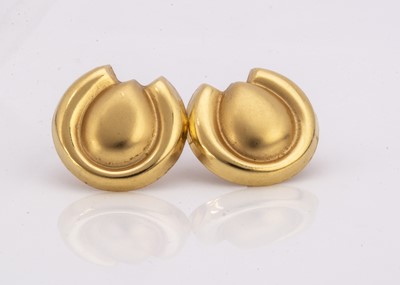 Lot 55 - A pair of continental 18ct gold horseshoe style ear studs