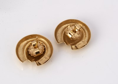 Lot 55 - A pair of continental 18ct gold horseshoe style ear studs