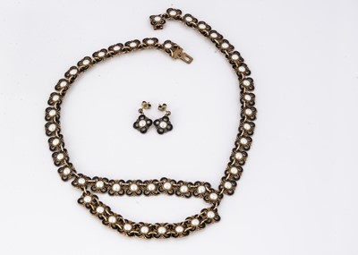Lot 76 - A David Andersen silver gilt and enamel fringe necklace