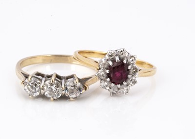 Lot 78 - Two 9ct gold dress rings