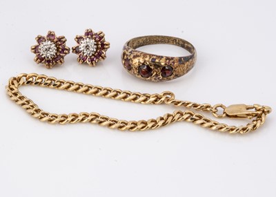 Lot 93 - A pair of diamond and ruby earrings