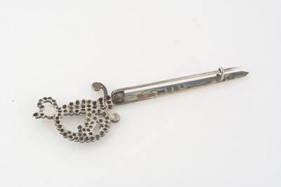 Lot 180 - A Victorian Charles Horner silver broad sword pin brooch
