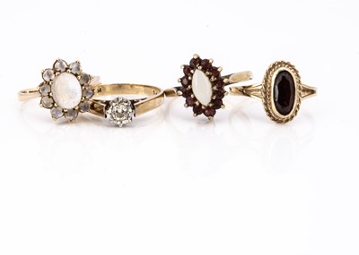 Lot 113 - A collection of four 9ct gold rings