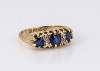 Lot 121 - A Victorian 18ct gold sapphire and diamond dress ring