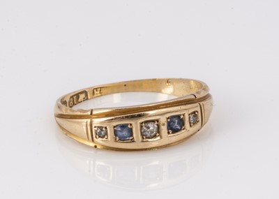 Lot 125 - A Victorian 18ct gold diamond and sapphire dress ring