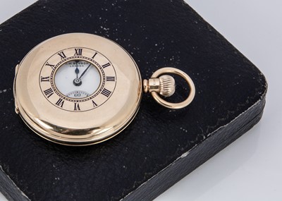 Lot 162 - A George V J.W. Benson 9ct gold half hunter pocket watch