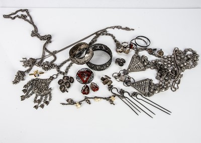 Lot 173 - A collection of Middle Eastern white metal jewels