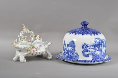 Lot 91 - A continental porcelain inkwell