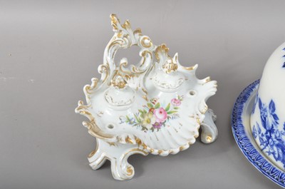 Lot 91 - A continental porcelain inkwell