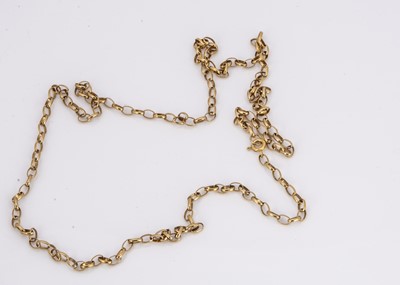 Lot 215 - A 9ct gold oval linked necklace