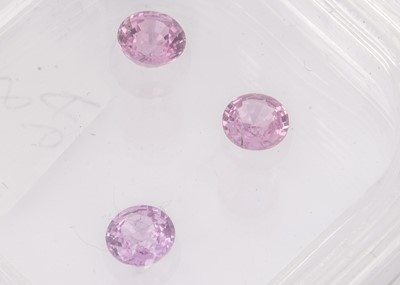 Lot 293 - Three certificated Sakahara Pink Sapphires