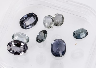 Lot 320 - Eight certificated Madagascan Blue Sapphires