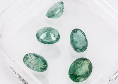 Lot 336 - Five  certificated Zambian Emeralds