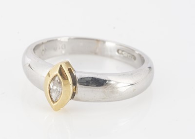Lot 201 - An 18ct gold diamond solitaire dress ring