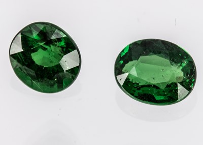 Lot 351 - Two certificated Tsavorite Garnets