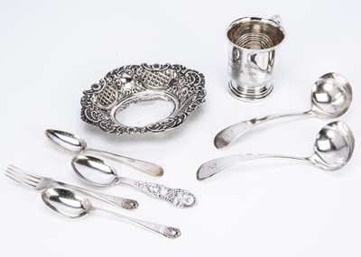 Lot 404 - A small group of eight Victorian and later silver items