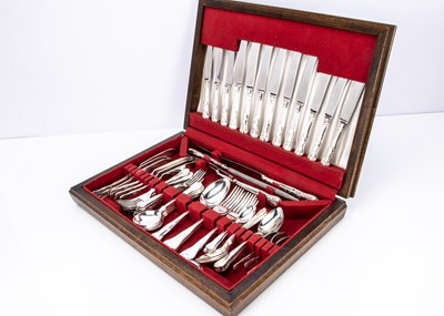 Lot 407 - A circa 1970s silver plated canteen of Kings pattern cutlery by George Butler & Co