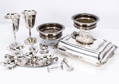 Lot 410 - A collection of Victorian and later silver plated items