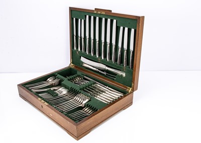 Lot 415 - A harlequin 1950s and later silver canteen of cutlery for six