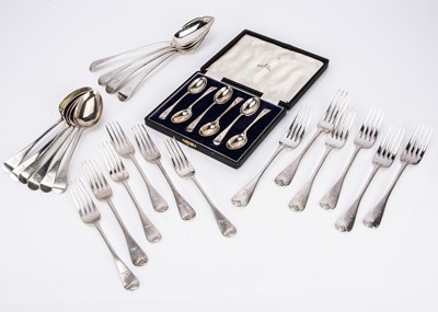 Lot 417 - A part canteen of Victorian silver cutlery by ES