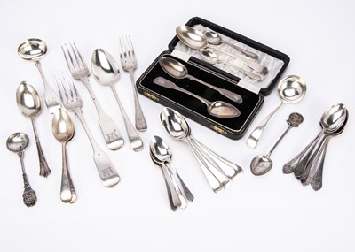 Lot 419 - A collection of silver flatware