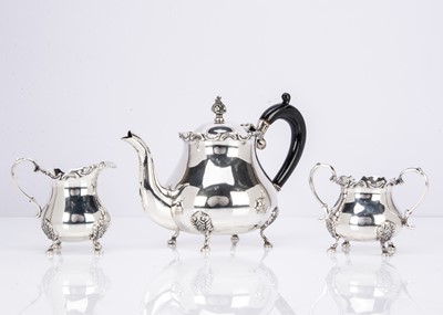 Lot 431 - A vintage Indian three piece tea set