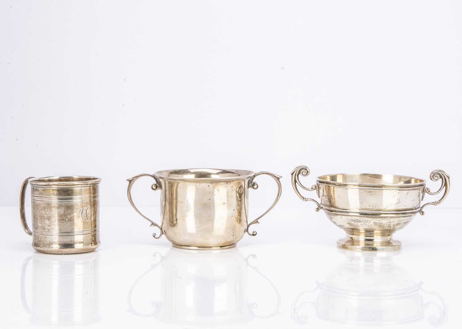 Lot 446 - Three Victorian and later silver Christening items