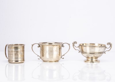 Lot 446 - Three Victorian and later silver Christening items