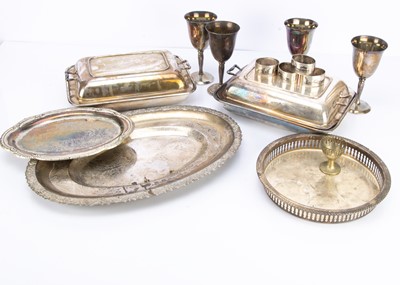 Lot 455 - Four vintage Middle Eastern napkin rings and several silver plated items