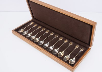 Lot 465 - A set of twelve 1970s silver Royal Society for the Protection of Birds Spoon Collection by John Pinches