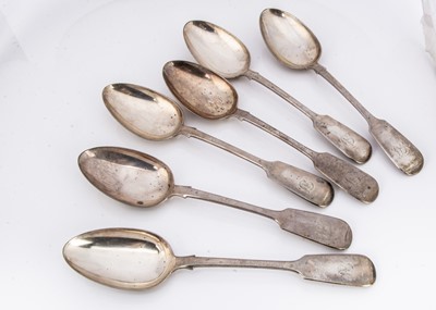 Lot 472 - A set of six Victorian silver tablespoons by Elizabeth Eaton