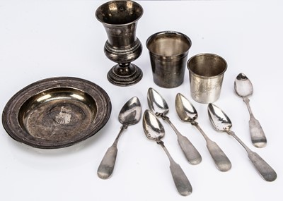 Lot 473 - Ten continental metal items