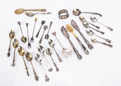 Lot 477 - A collection of British and Continental spoons and other interesting items