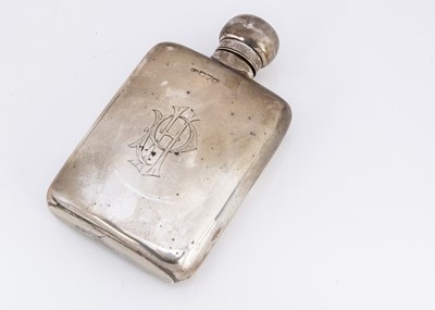 Lot 480 - An early 20th century silver hipflask by WN