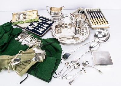 Lot 483 - A collection of silver and silver plate