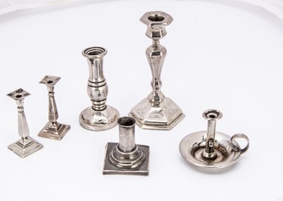 Lot 490 - Six small candlesticks