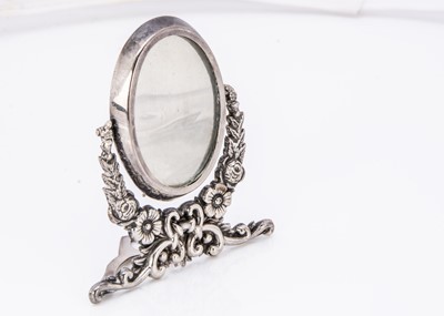 Lot 497 - A late Victorian silver miniature dressing table mirror