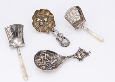 Lot 508 - Four Georgian and later silver tea caddy spoons