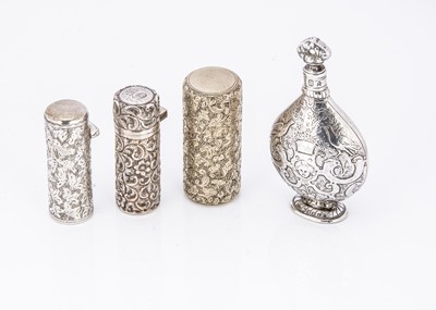 Lot 511 - Four Victorian and later silver scent bottles