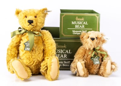 Lot 3 - Two Steiff limited edition Harrods Musical Bear Replicas of 1920 and 1904/05 teddy bears