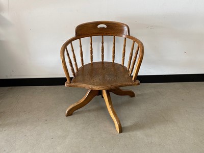 Lot 369 - A c1950s wooden office chair