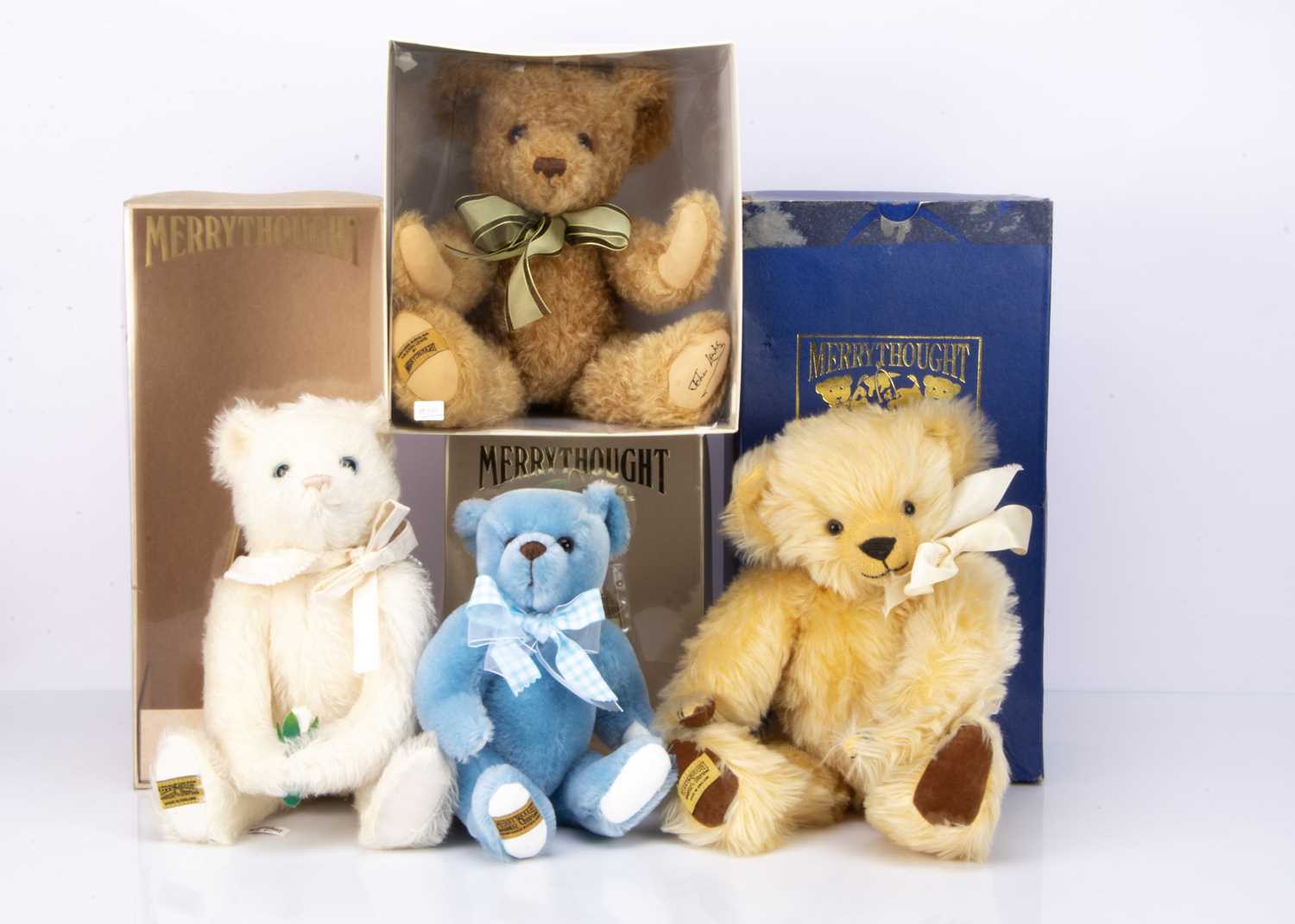 Lot 80 - Four boxed Merrythought teddy bears