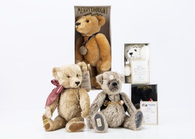 Lot 124 - Five collectors teddy bears