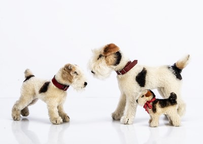 Lot 153 - Three 1950s Steiff Foxy  Fox terrier dogs