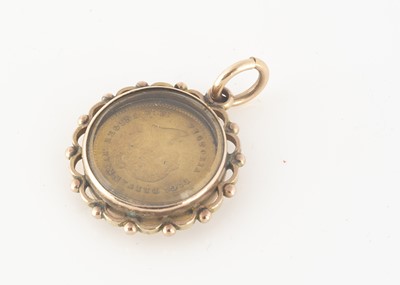 Lot 231 - An early Victorian 9ct gold cased 2p Maundy Money charm