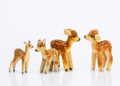 Lot 155 - Four Steiff 1950s fawns